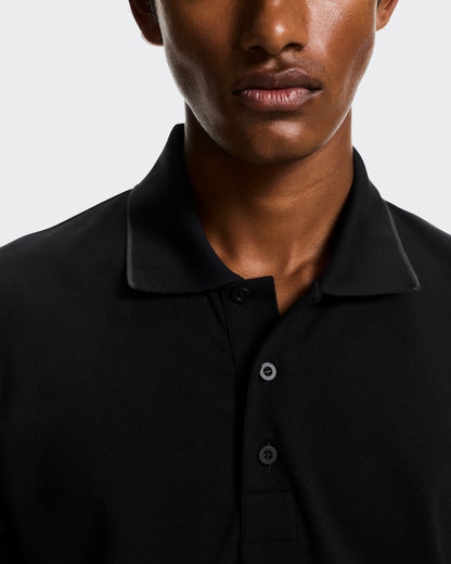 On Courtside Long-T Polo Black | Eclipse