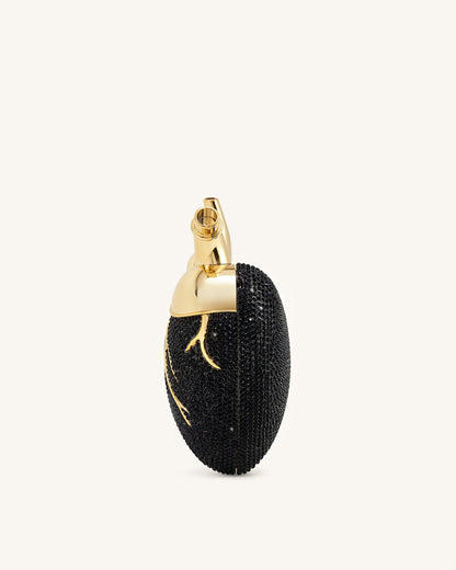 Jw Pei Maren Artificial Crystal Heart Shaped Bag Black Gold