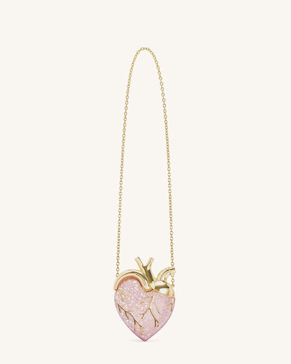 Jw Pei Maren Artificial Crystal Heart Shaped Bag Pink