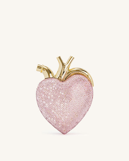 Jw Pei Maren Artificial Crystal Heart Shaped Bag Pink