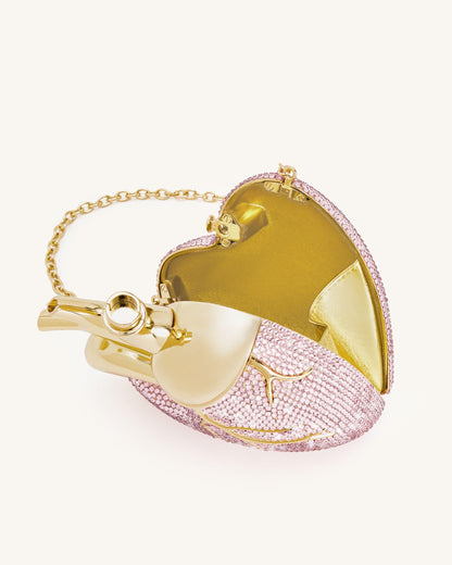 Jw Pei Maren Artificial Crystal Heart Shaped Bag Pink