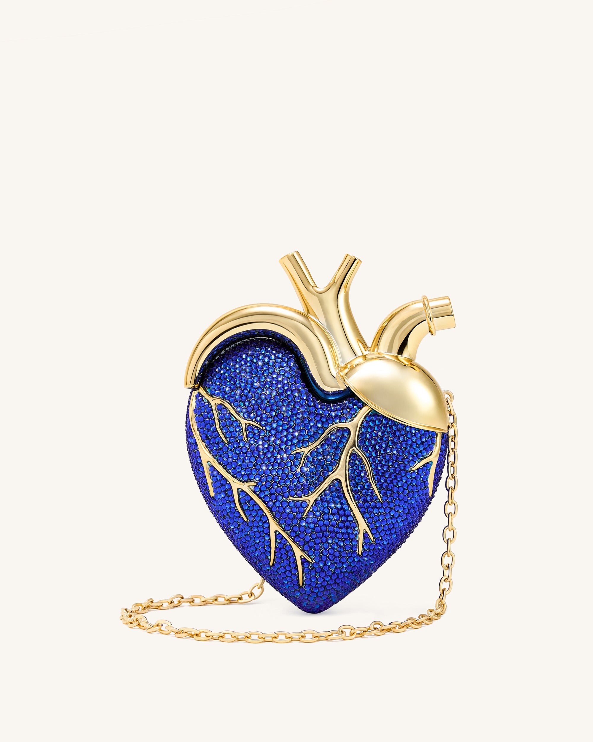 Jw Pei Maren Artificial Crystal Heart Shaped Bag Cobalt Blue