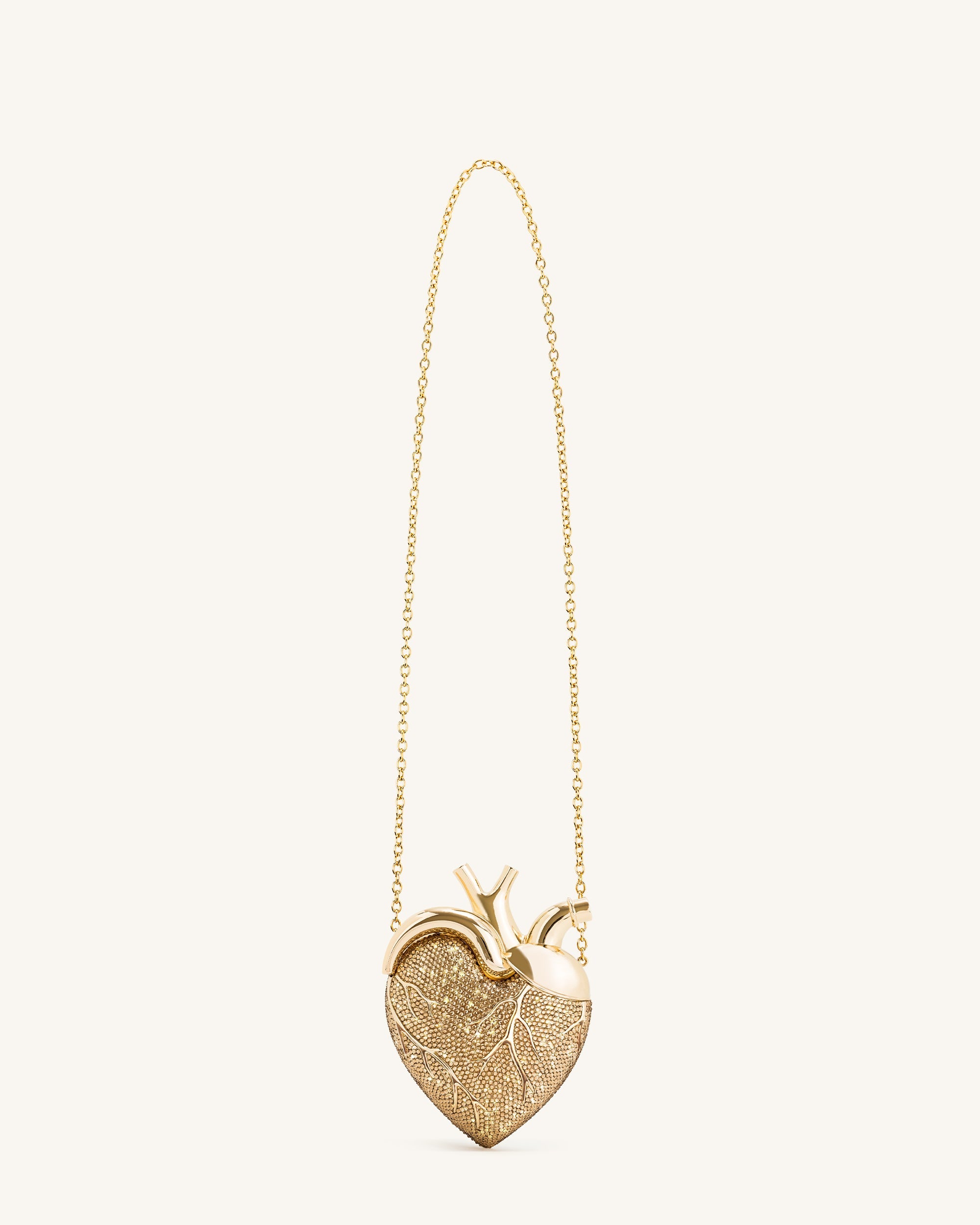 Jw Pei Maren Artificial Crystal Heart Shaped Bag Gold