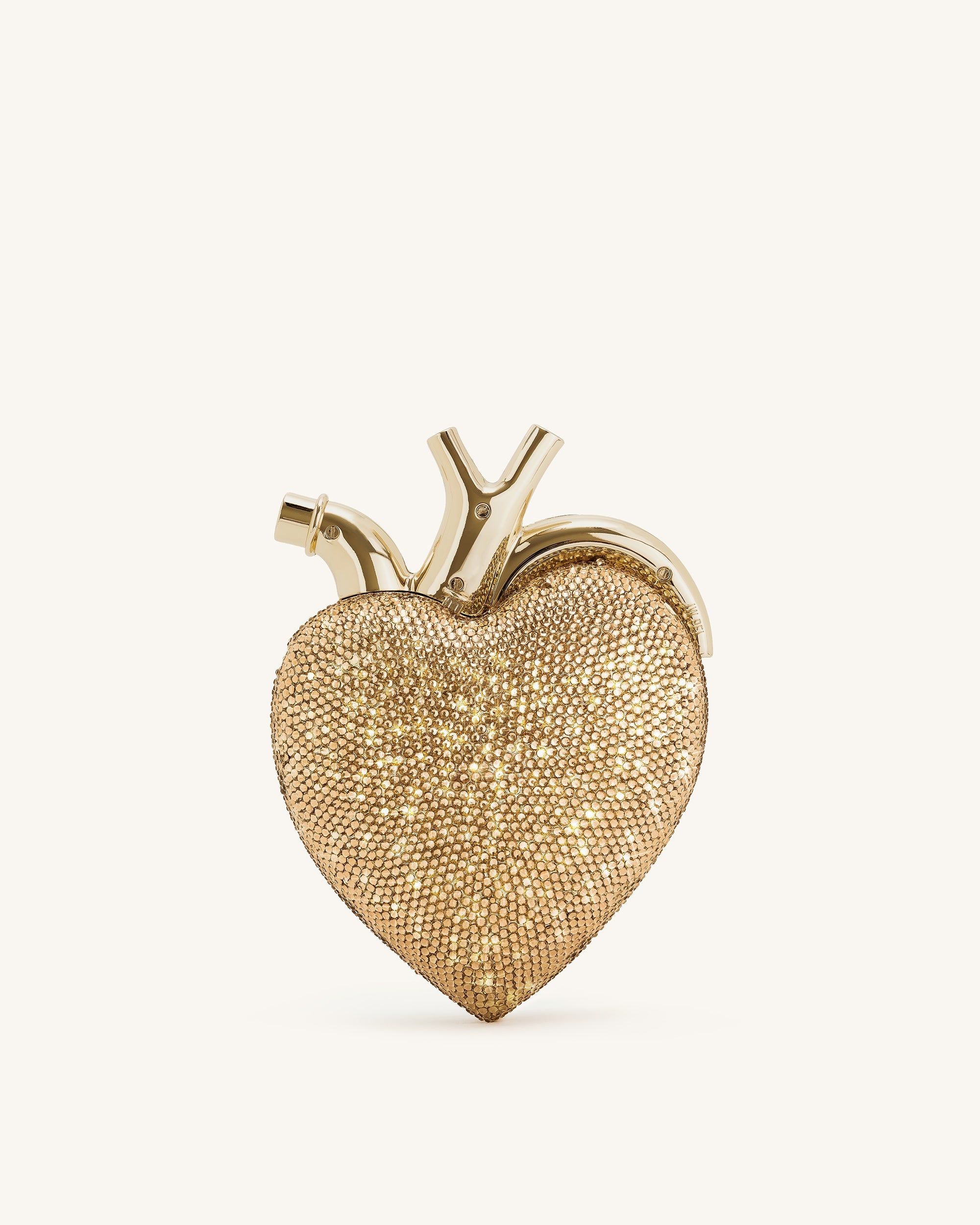 Jw Pei Maren Artificial Crystal Heart Shaped Bag Gold