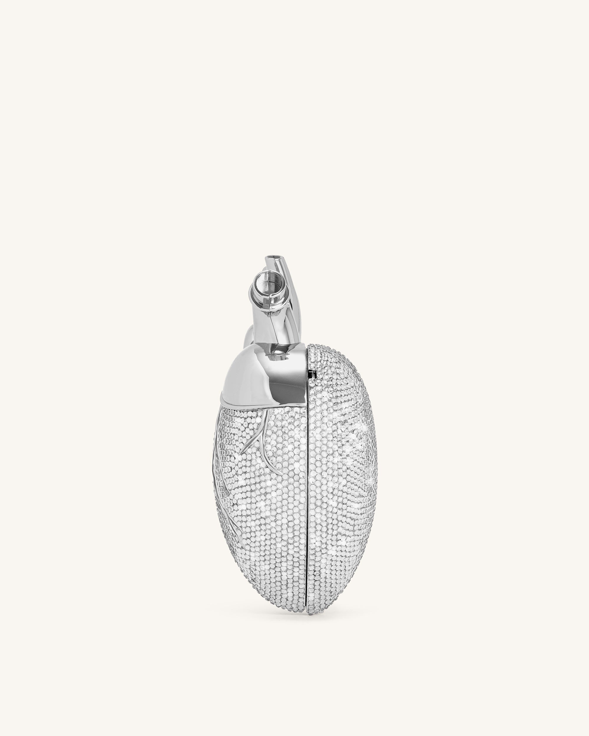 Jw Pei Maren Artificial Crystal Heart Shaped Bag Silver