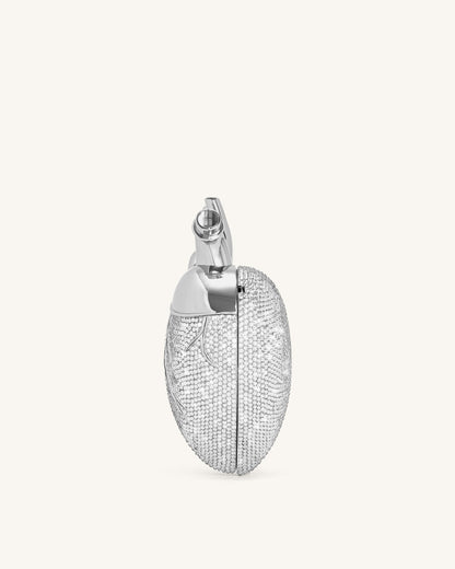 Jw Pei Maren Artificial Crystal Heart Shaped Bag Silver