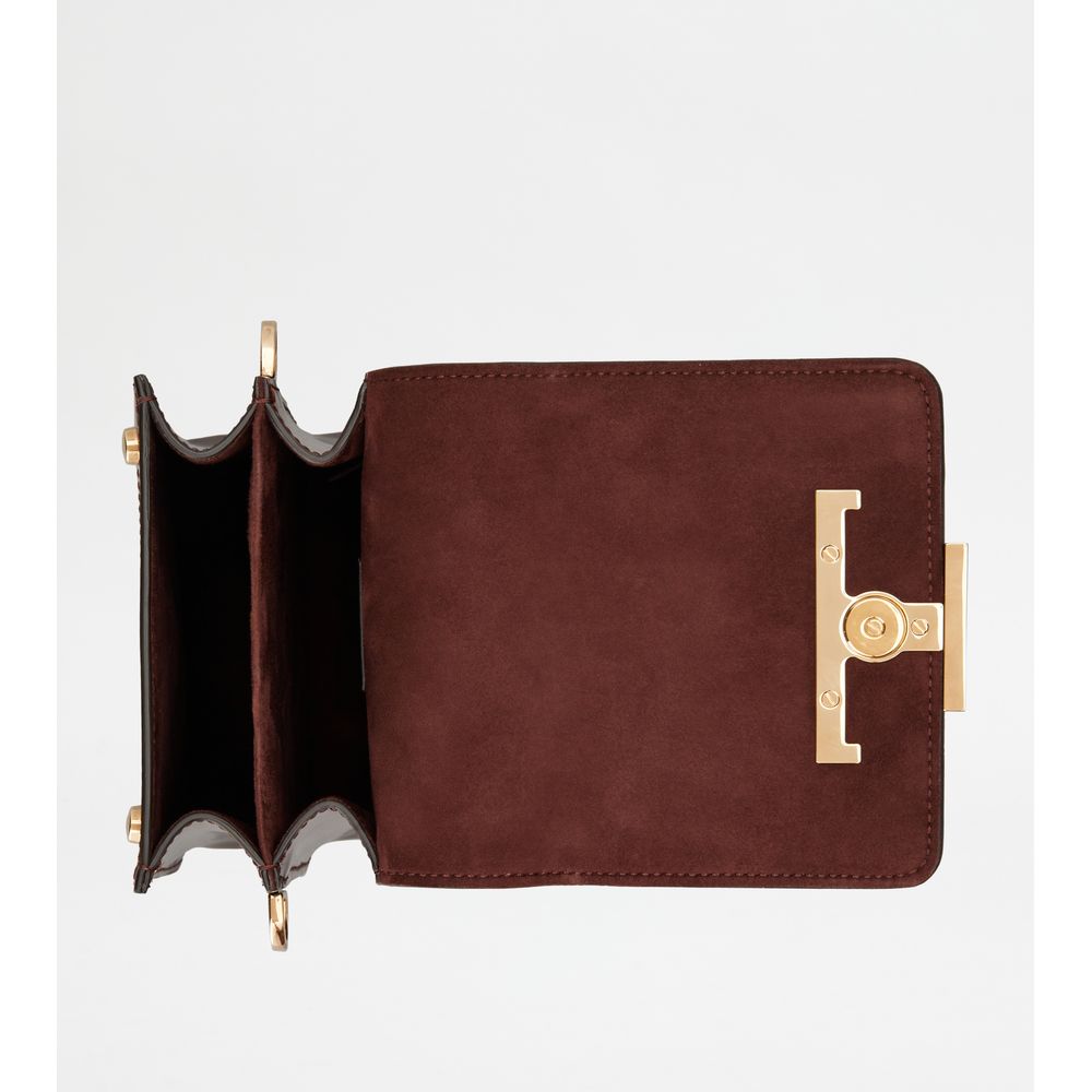 Tods T Timeless Bag In Leather Micro Maroon