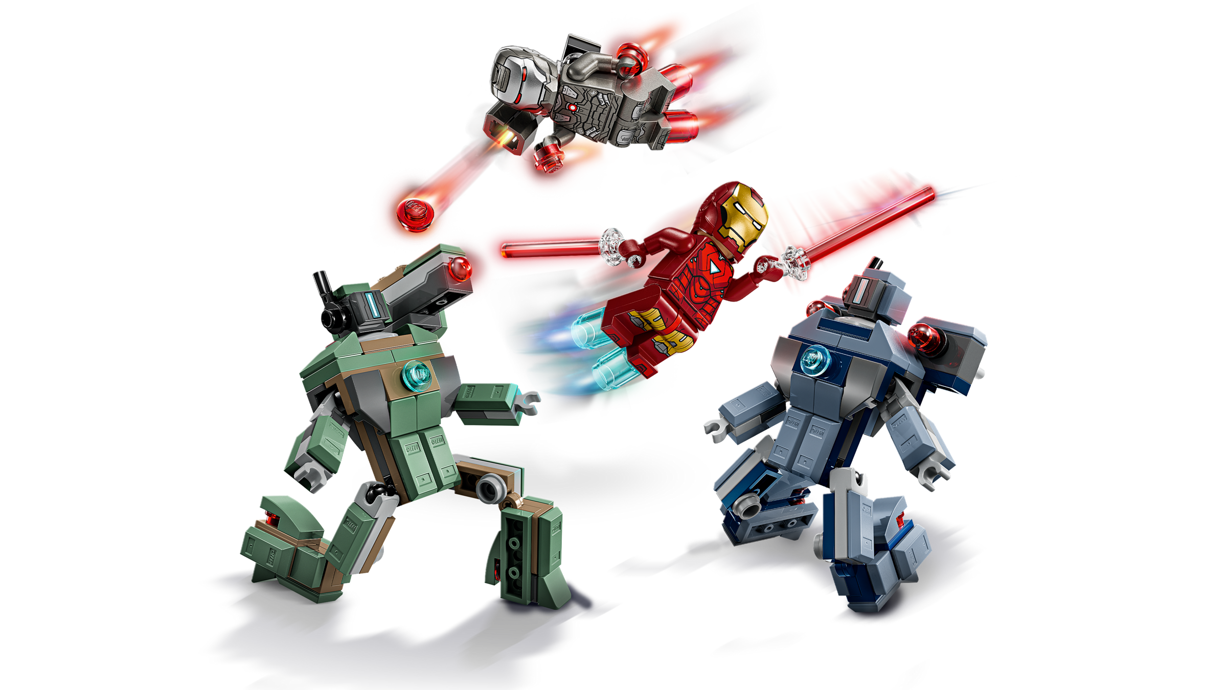 Lego Iron Man  War Machine vs Hammer Drones