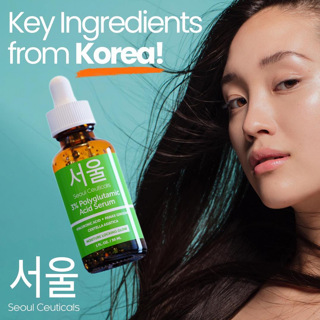 Seoul Ceuticals Korean Skin Care 3% Polyglutaimic Acid Serum