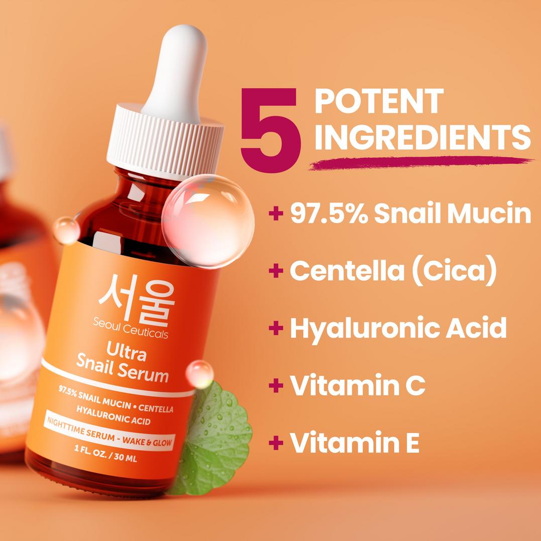 Seoul Ceuticals Korean Skin Care Ultra Snail Serum