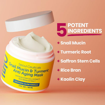 Seoul Ceuticals Korean Skin Care Snail Mucin & Turmeric Anti Aging Mask