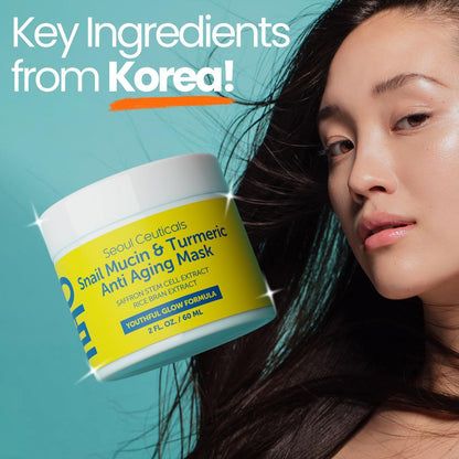 Seoul Ceuticals Korean Skin Care Snail Mucin & Turmeric Anti Aging Mask