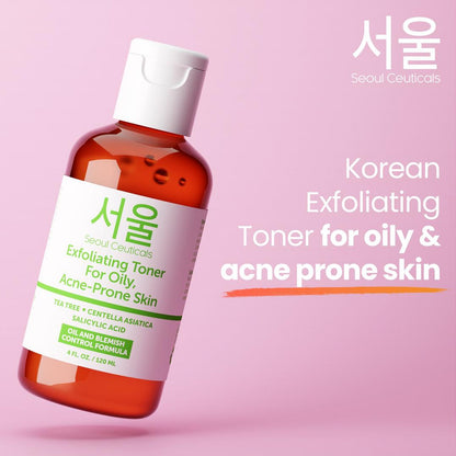 Seoul Ceuticals Korean Skin Care Exfoliating Toner for Oily, Acne-Prone Skin