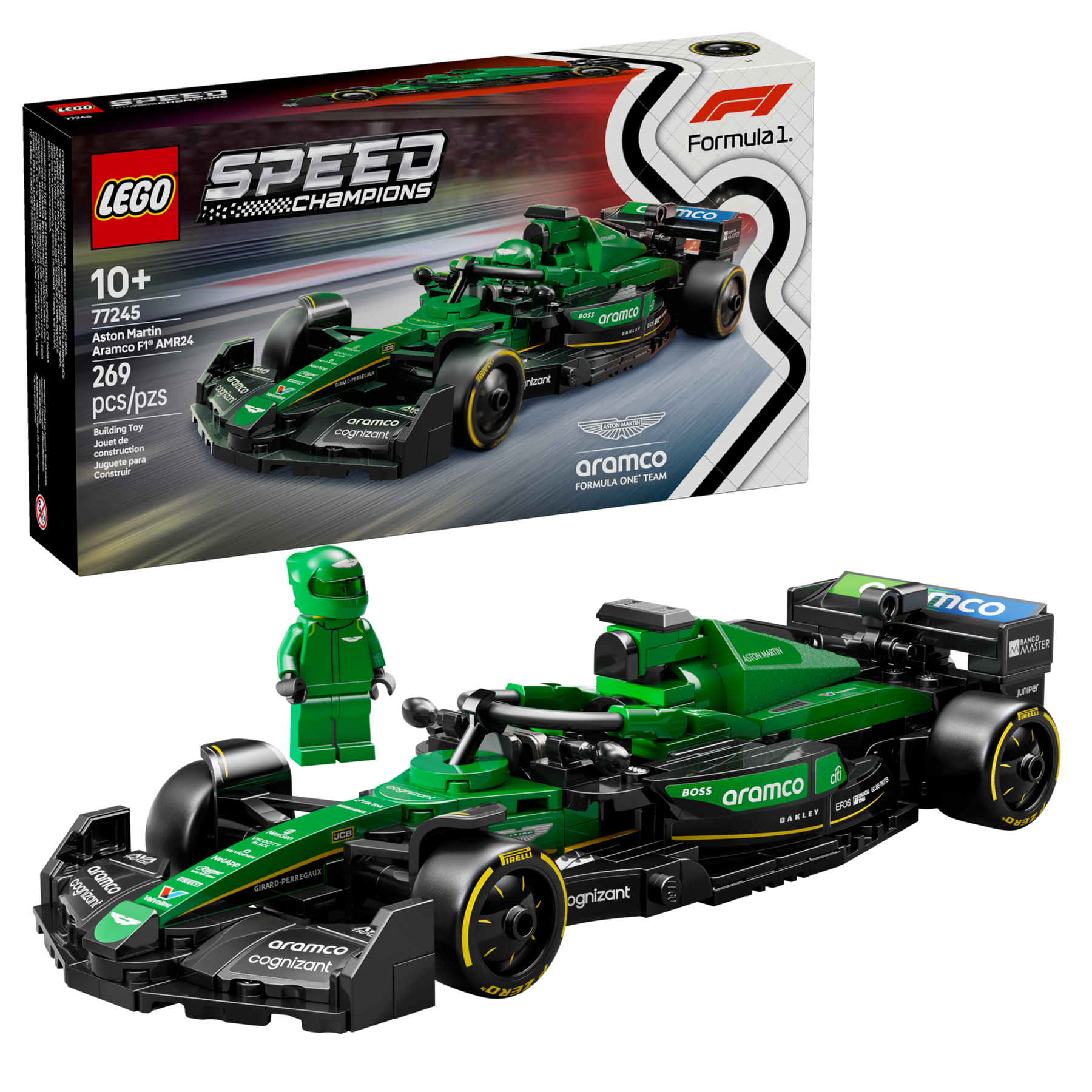 Lego Aston Martin Aramco F1 AMR24 Race Car