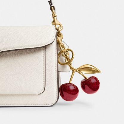Coach Cherry Bag Charm Brass Red Apple