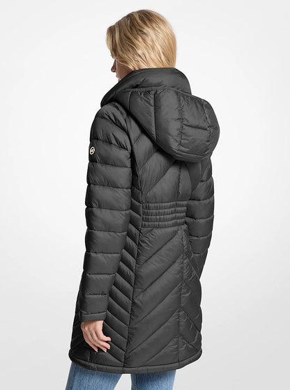 Michael Kors Packable Quilted Nylon Puffer Coat BLACK