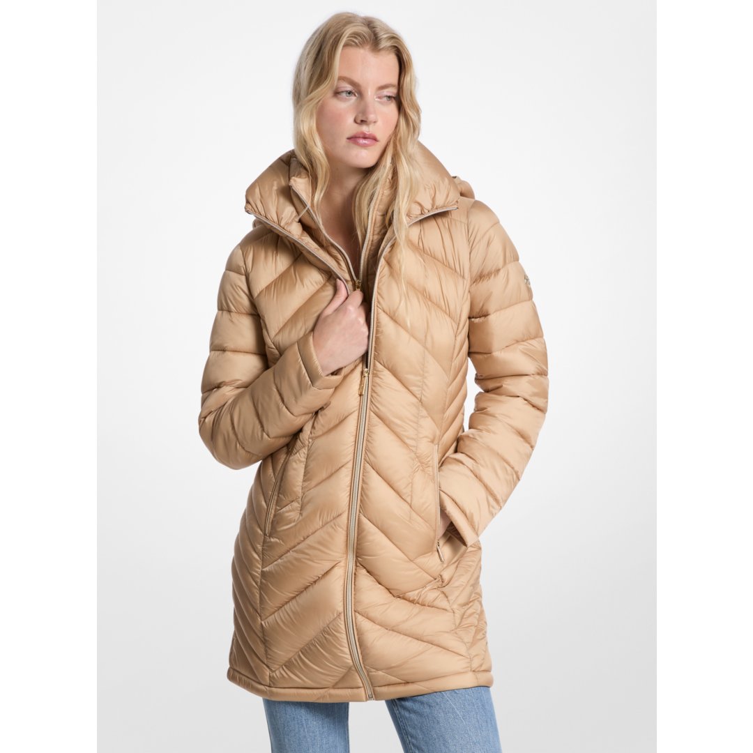 Michael Kors Packable Quilted Nylon Puffer Coat KHAKI