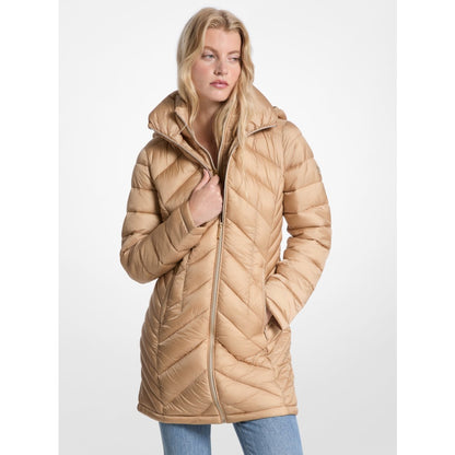 Michael Kors Packable Quilted Nylon Puffer Coat KHAKI