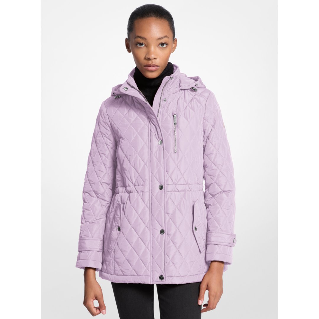 Michael Kors Quilted Hooded Jacket QUARTZ