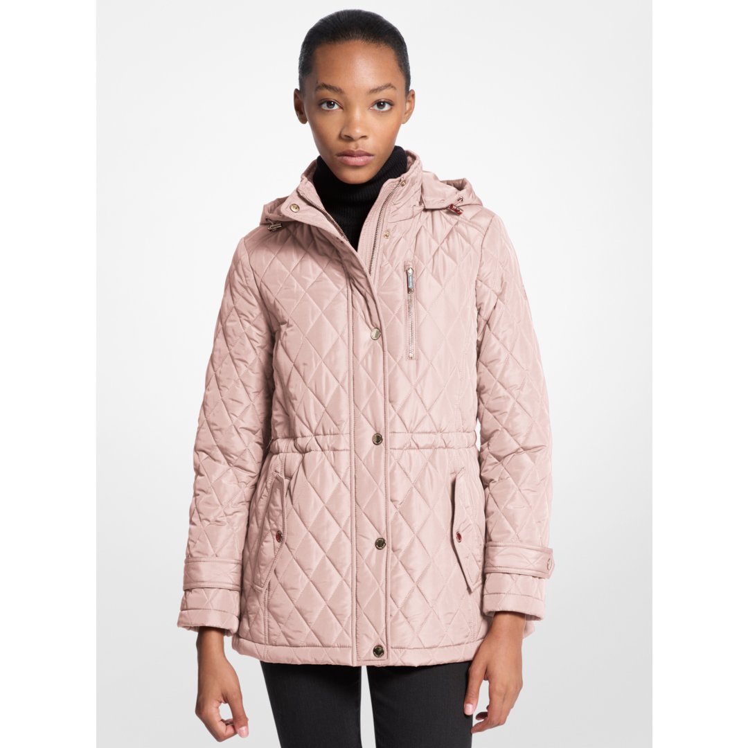 Michael Kors Quilted Hooded Jacket POWDER BLUSH