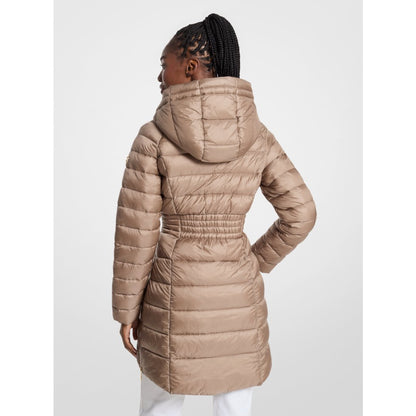 Michael Kors Quilted Nylon Puffer Coat TAUPE
