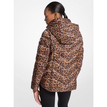 Michael Kors Packable Quilted Puffer Jacket CHEETAH