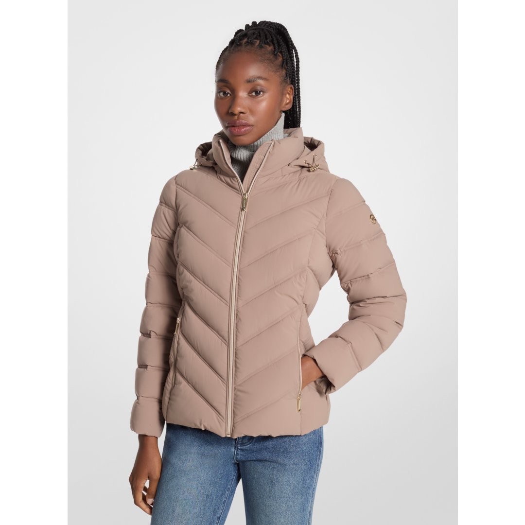 Michael Kors Packable Quilted Puffer Jacket TAUPE