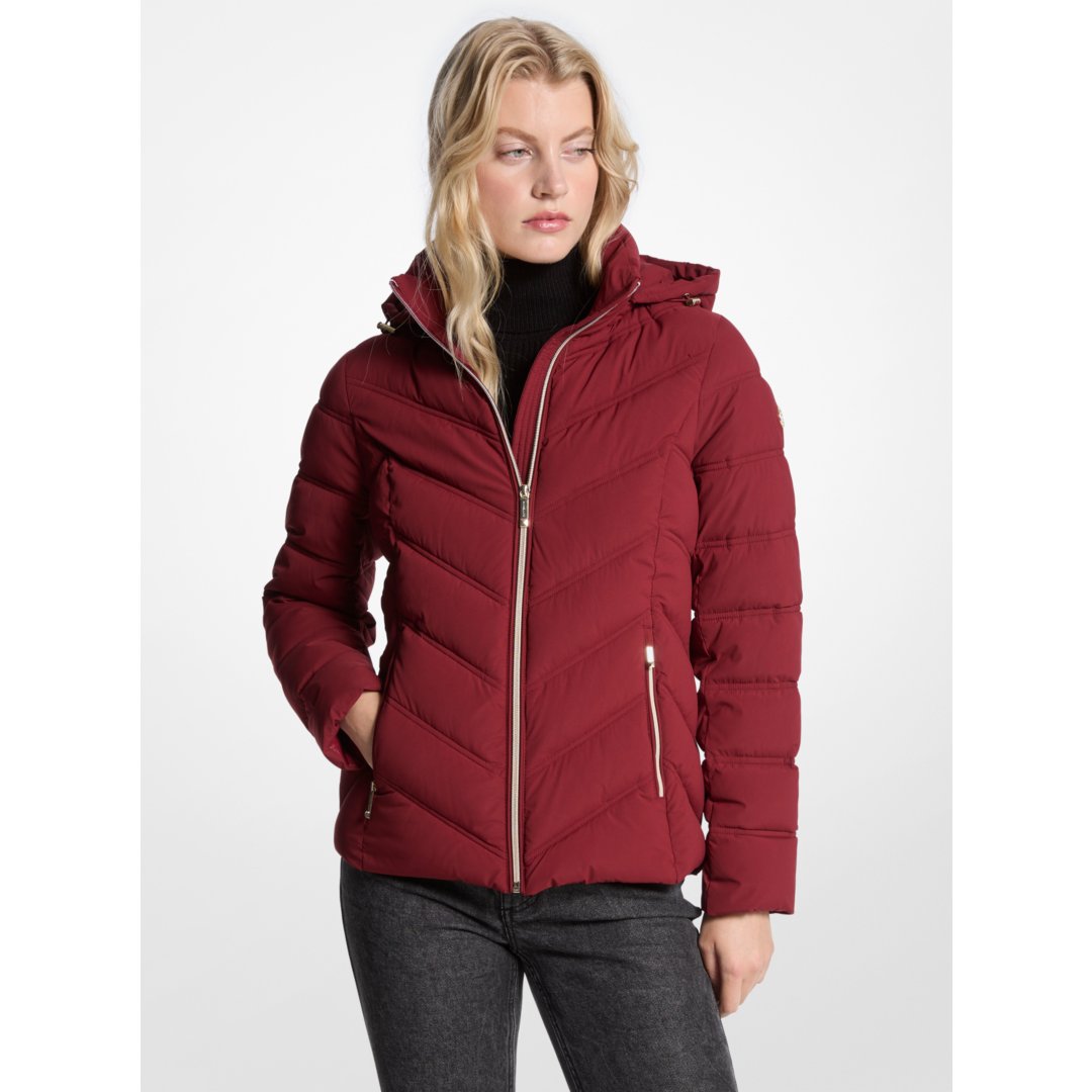Michael Kors Packable Quilted Puffer Jacket CHERRY