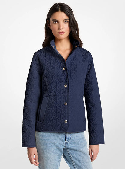Michael Kors Quilted Logo Jacket MIDNIGHTBLUE