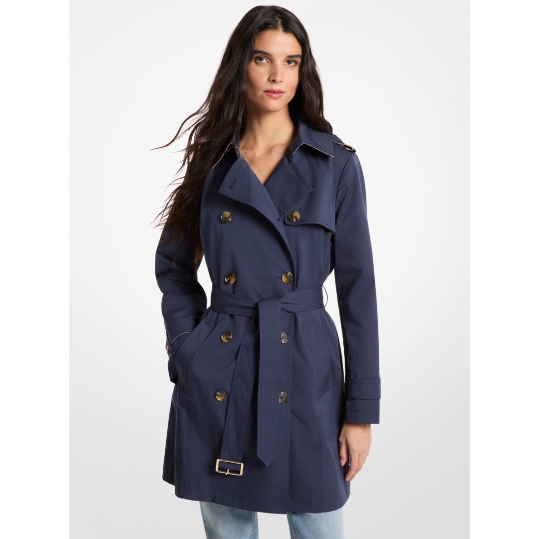 Michael Kors Belted Trench Coat MIDNIGHTBLUE