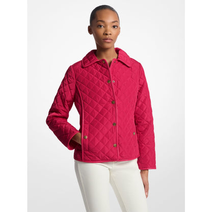 Michael Kors Quilted Jacket DARKRASPBERRY