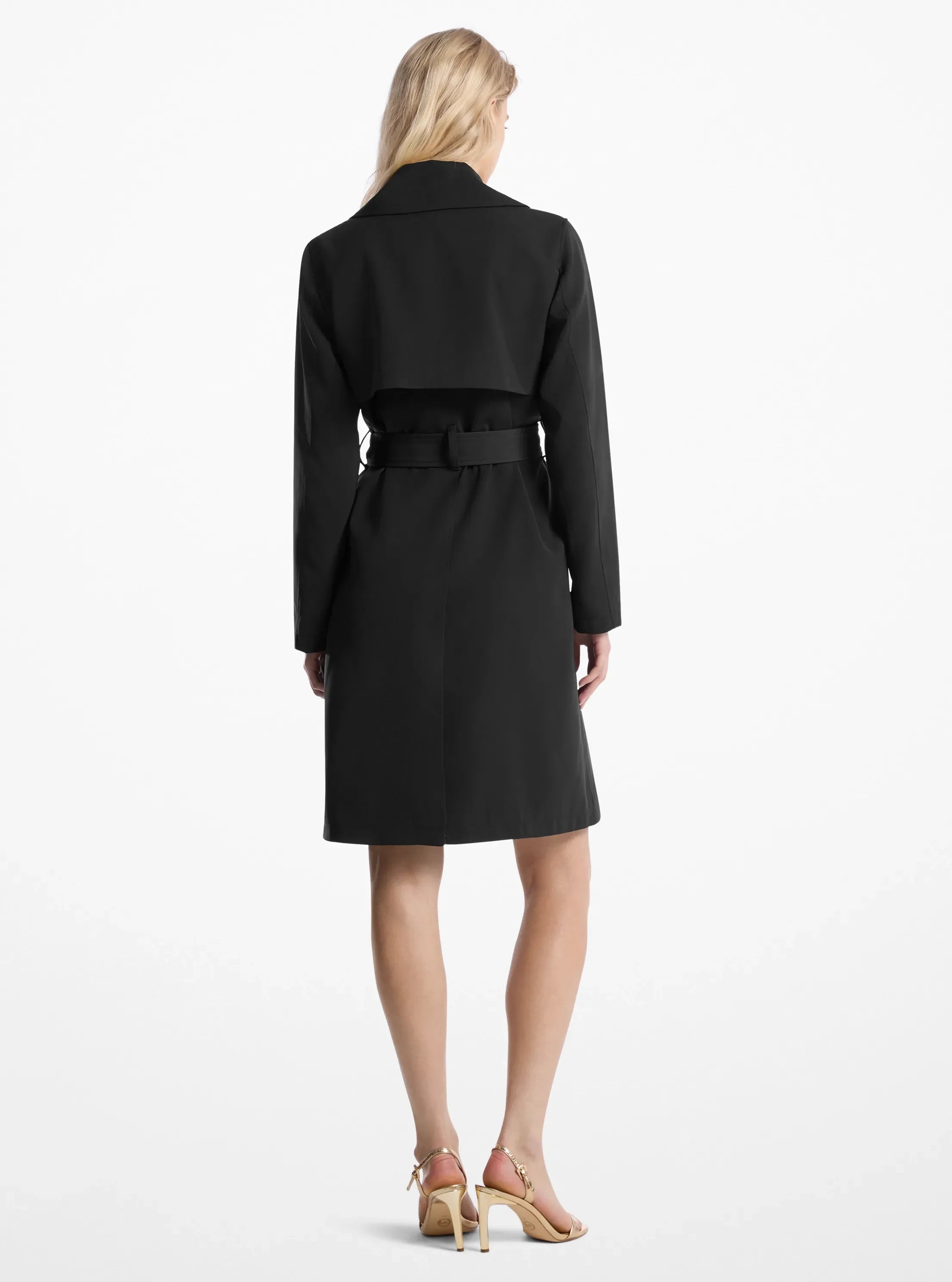 Michael Kors Belted Trench Coat BLACK