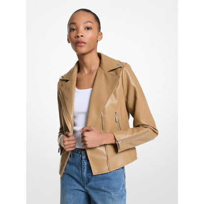 Michael Kors Moto Jacket DARK CAMEL