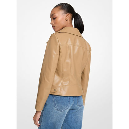 Michael Kors Moto Jacket DARK CAMEL