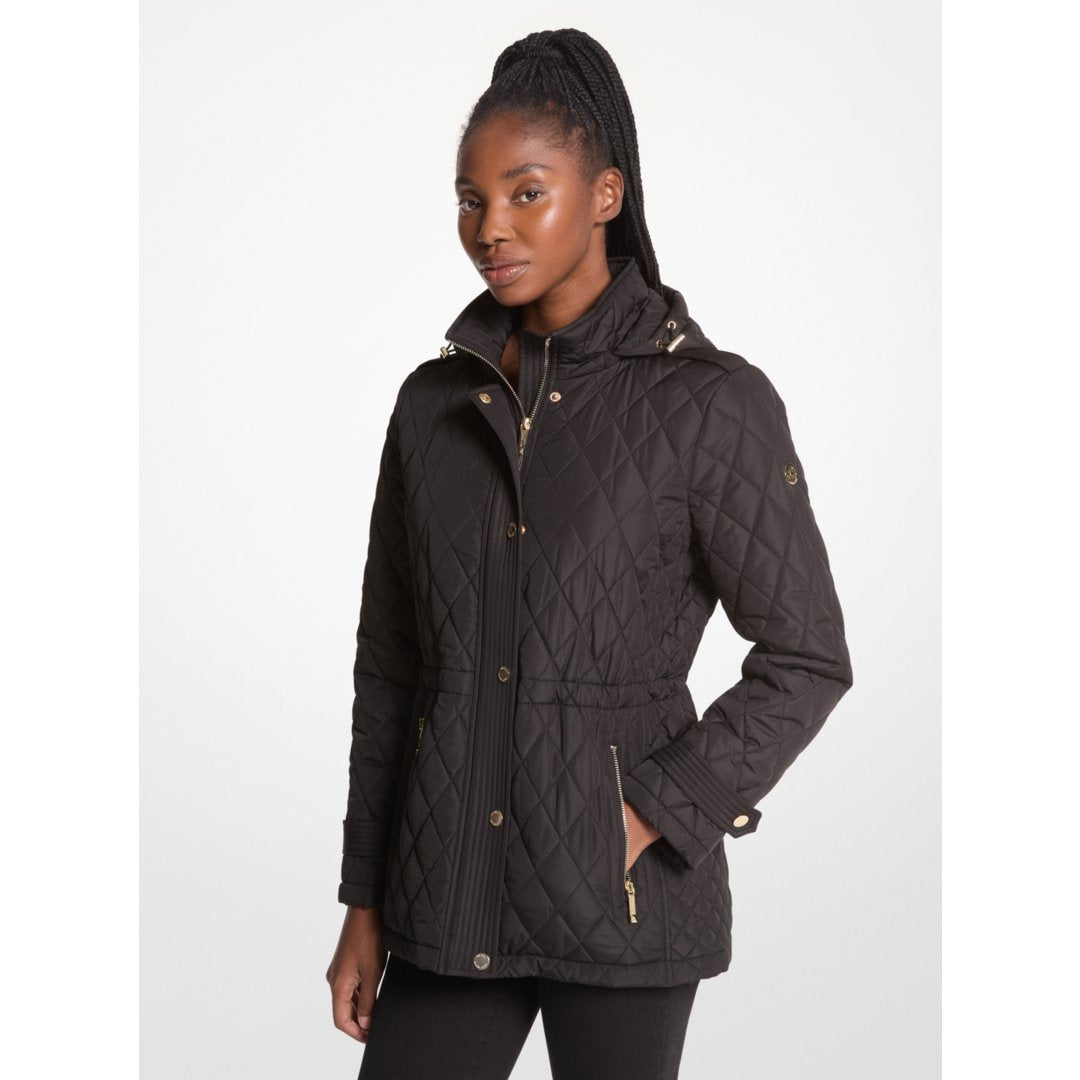 Michael Kors Quilted Hooded Jacket BLACK