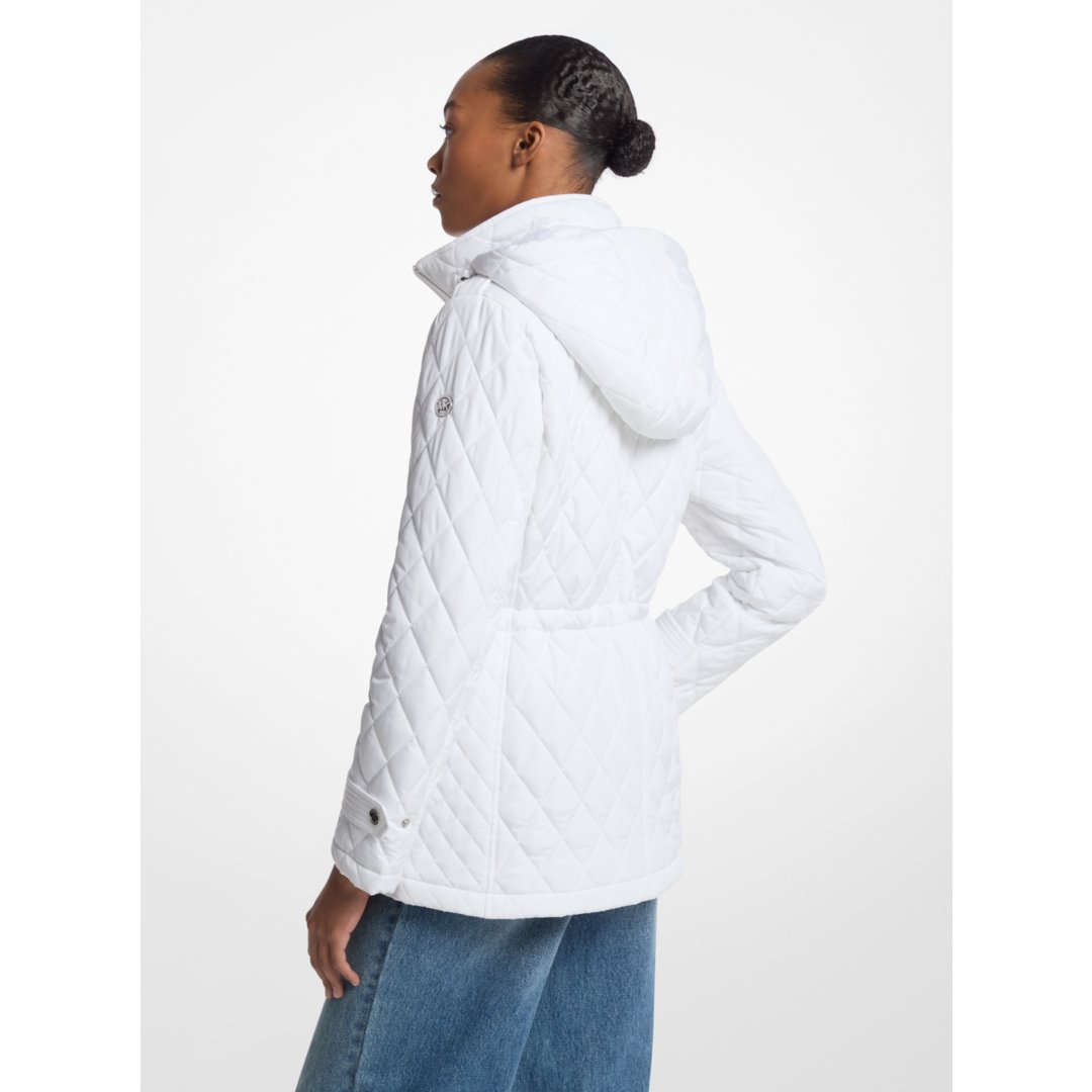Michael Kors Quilted Hooded Jacket WHITE