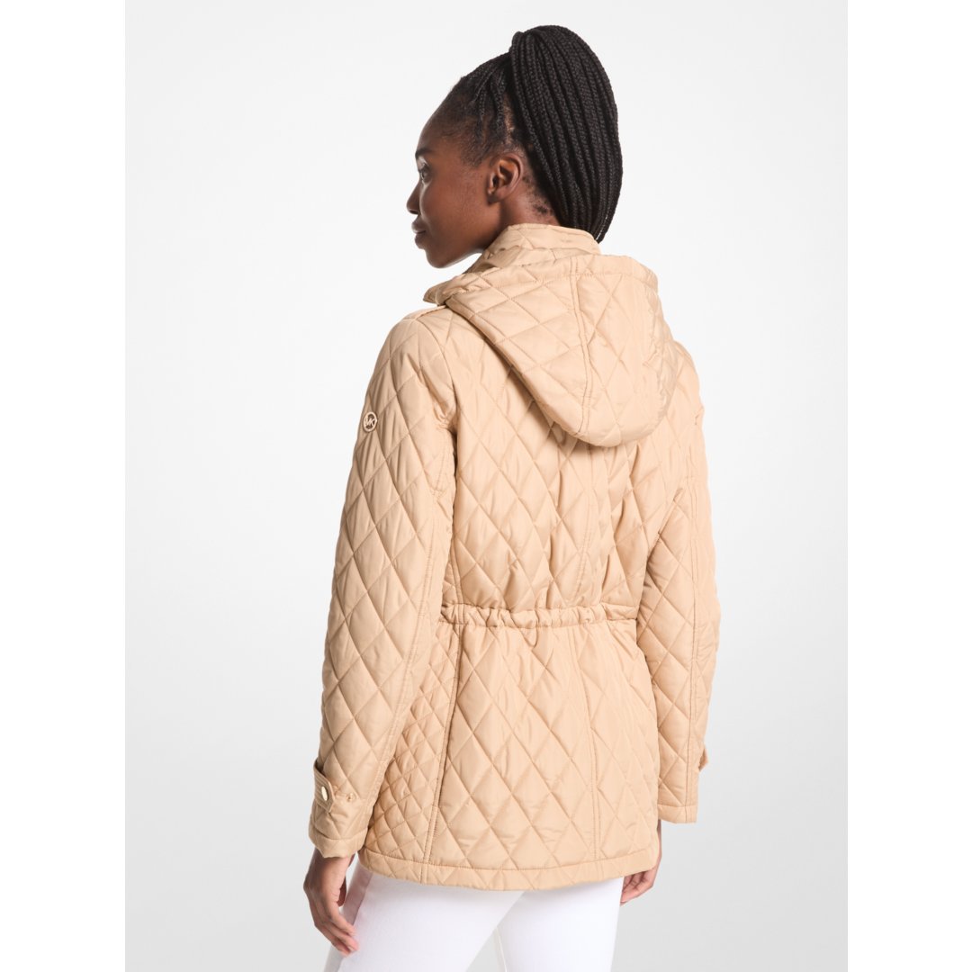 Michael Kors Quilted Hooded Jacket KHAKI