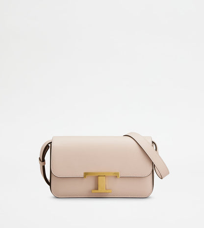 Tods T Timeless Crossbody Bag In Leather Micro Pink
