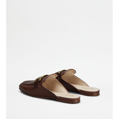 Tods Mules In Leather Brown Womens