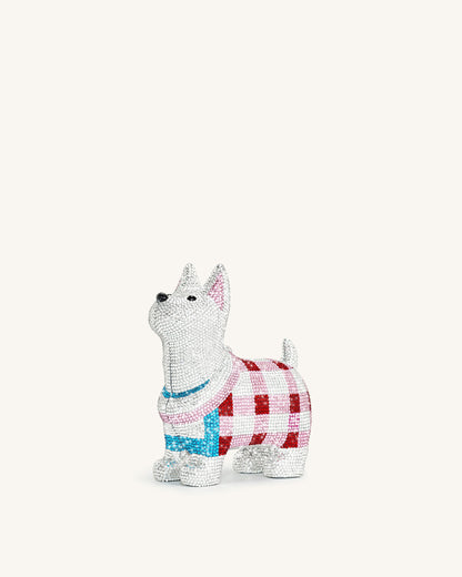 Jw Pei Eden Puppy Shape Faux Crystal Clutch White