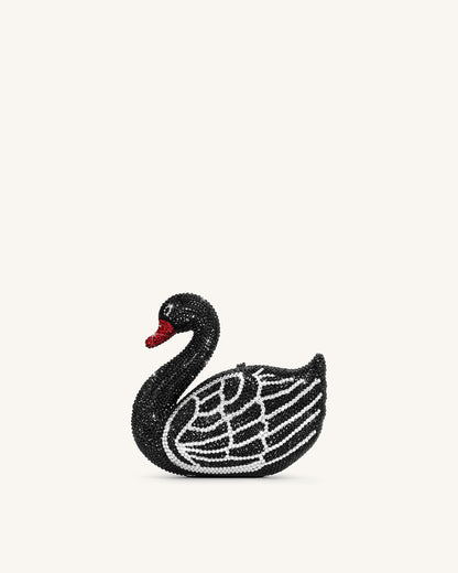 Jw Pei Kinsley Crystal Swan Clutch Black