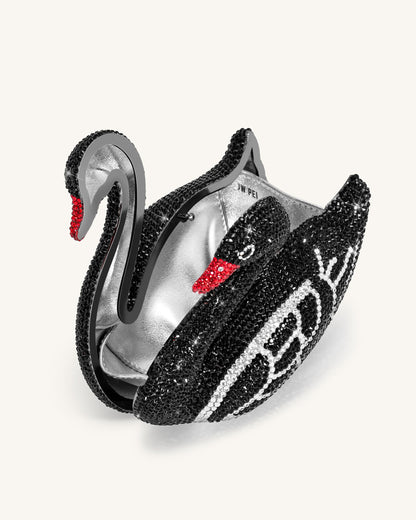 Jw Pei Kinsley Crystal Swan Clutch Black