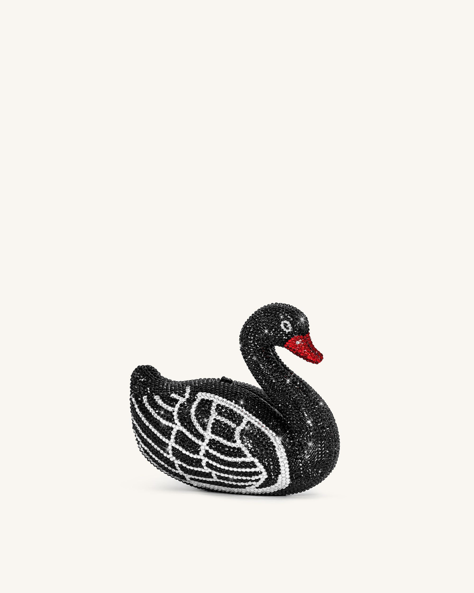 Jw Pei Kinsley Crystal Swan Clutch Black