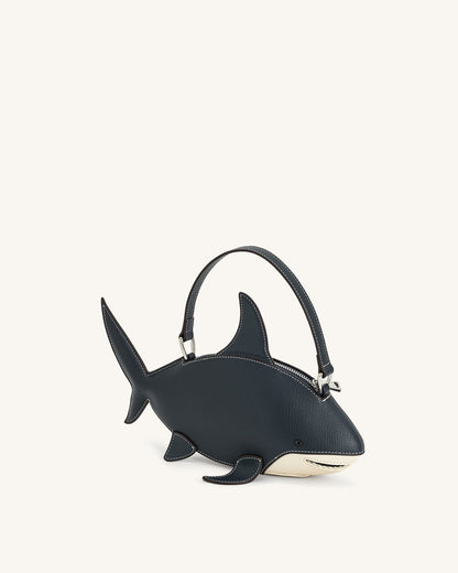 Jw Pei Nerys Shark Look Top Handle Bag Dark Blue