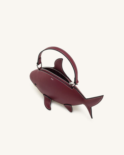 Jw Pei Nerys Shark Look Top Handle Bag Burgundy