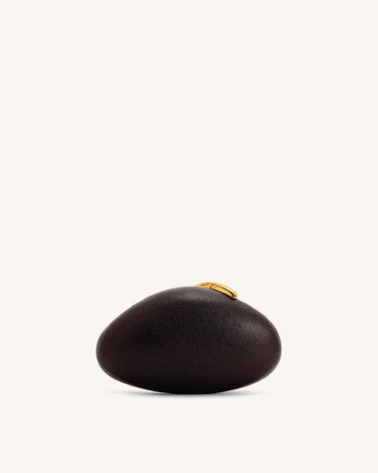Jw Pei Kaya Irregular Oval Clutch Dark Brown