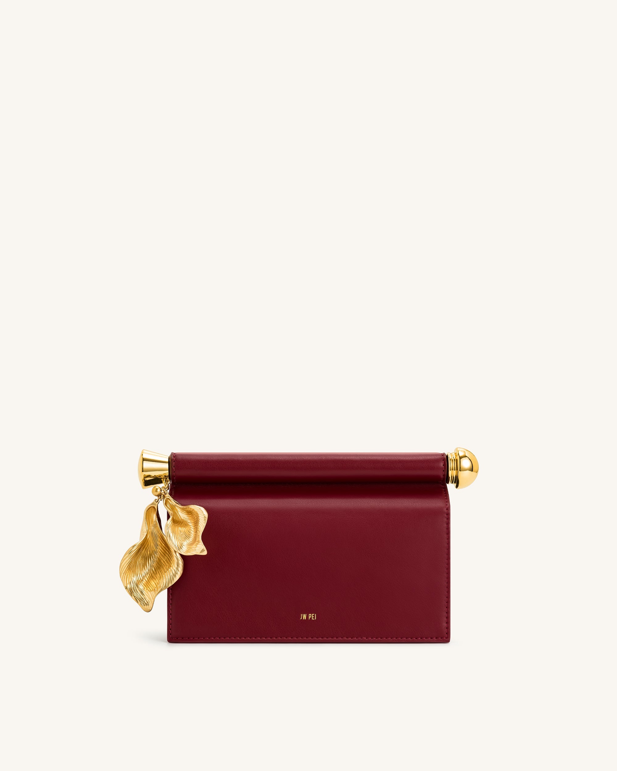 Jw Pei Holly Metal Pendant Embellished Clutch Claret