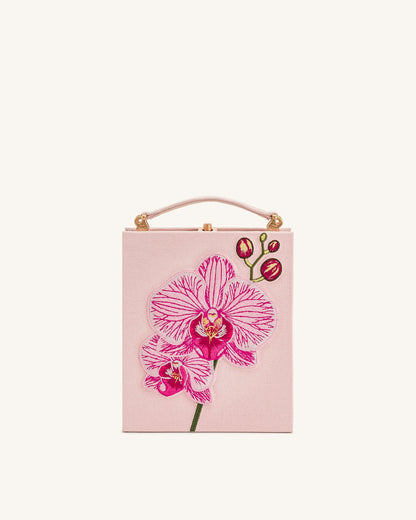 Jw Pei Taya Orchid Motif Book Shape Clutch Bag Pink