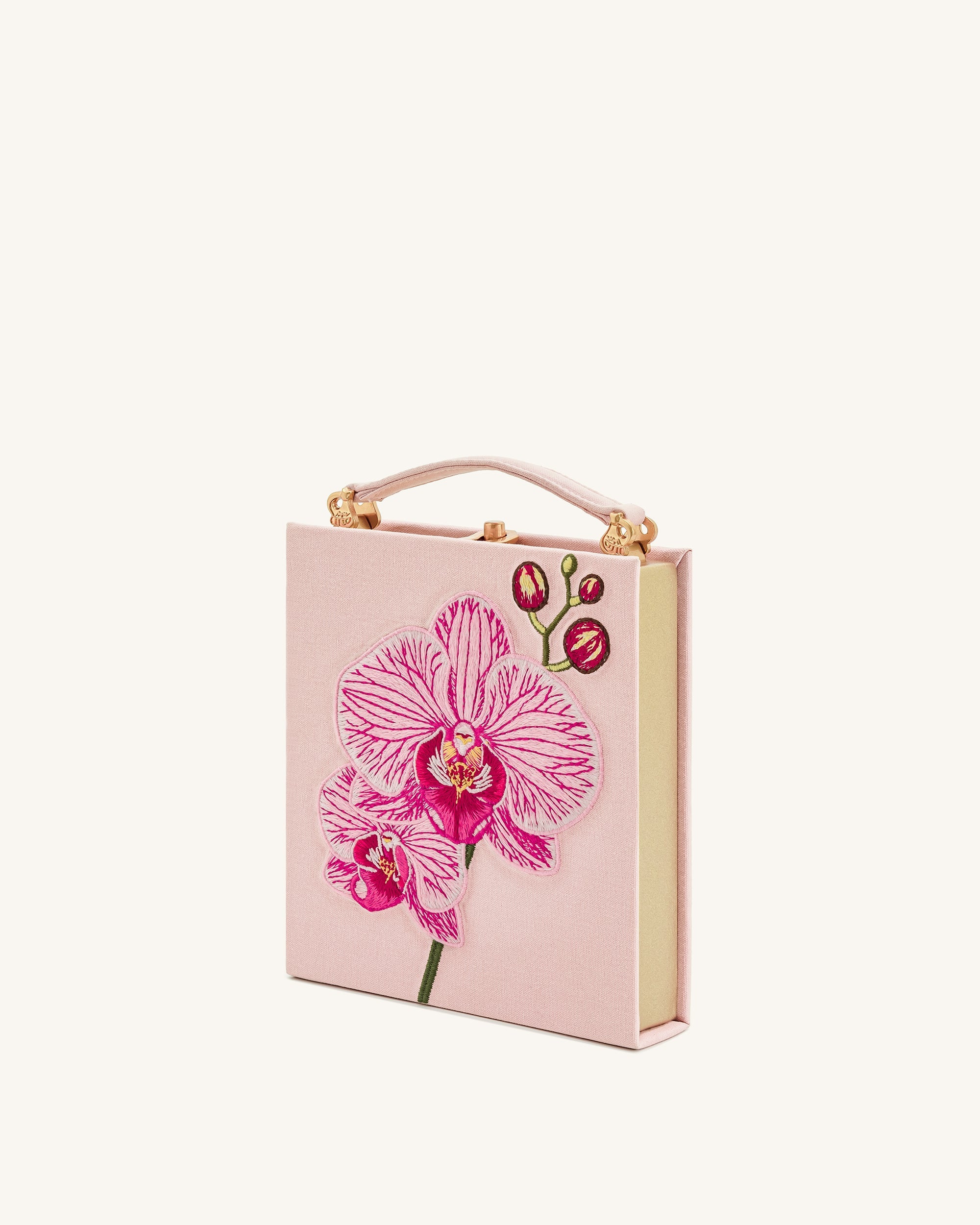 Jw Pei Taya Orchid Motif Book Shape Clutch Bag Pink