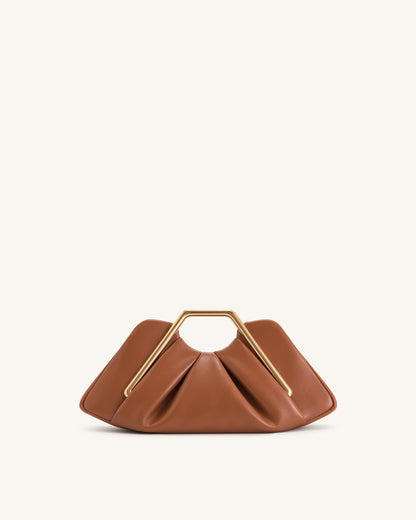 Jw Pei Lila Metal Frame Clutch Brown